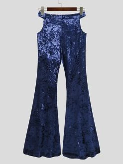 Men Velvet Cutout Loose Casual Flared Pants -Incerun Shop 1afe51f9 65cb 47ef a52d 4b8fa33f175c