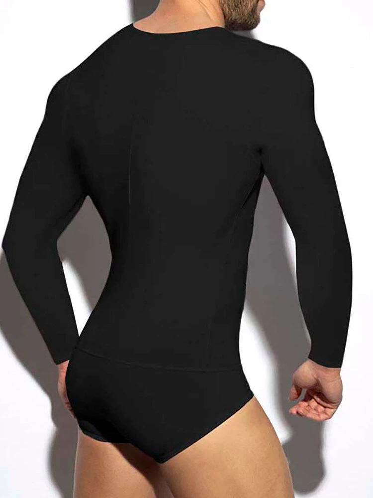 Mens Sexy Zipper Long-sleeved Triangle Jumpsuit 6 Mens Sexy Zipper Long-sleeved Triangle Jumpsuit - Image 4