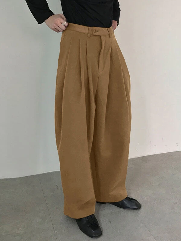 Men Casual Solid Color Wide-leg Pants 5 Men Casual Solid Color Wide-leg Pants - Image 3