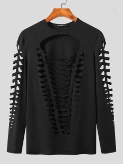 Mens Cutout Design Crew Neck Long Sleeve T-Shirt 15 Mens Cutout Design Crew Neck Long Sleeve T-Shirt -Incerun Shop 1caae5d9 55ec 4982 9794 081b0b56ea7b