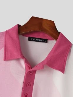 Mens Ombre Wave Striped Knit Short Sleeve Golf Shirt 19 Mens Ombre Wave Striped Knit Short Sleeve Golf Shirt -Incerun Shop 1d6c2625 1c87 446e 8e1e 4d8cb1b71cfe