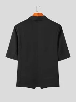 Mens Solid Lapel Half Sleeve Loose Casual Blazer -Incerun Shop 1da51ec1 d30f 4505 80c1 3c707c853f69
