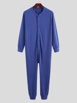 Pure Color Casual Thin Soft Home Long Sleeve O-Neck Button Jumpsuit Onesies For Men 13 Pure Color Casual Thin Soft Home Long Sleeve O-Neck Button Jumpsuit Onesies For Men -Incerun Shop 1e343f47 f25c 460c 9048 7f470733e060