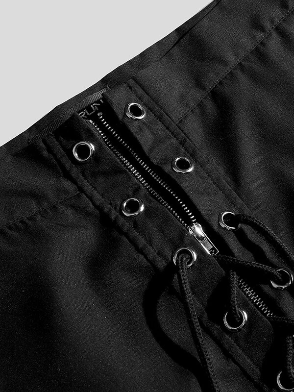 Mens Chain Hollow Cutout Lace Up Pants 10 Mens Chain Hollow Cutout Lace Up Pants - Image 8