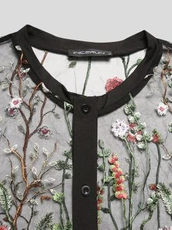 Men Plant Floral Embroidery Thin See Through Fashion Shirt 17 Men Plant Floral Embroidery Thin See Through Fashion Shirt -Incerun Shop 1f5ecac7 f3b9 4c5f 9f7f b115784df74c