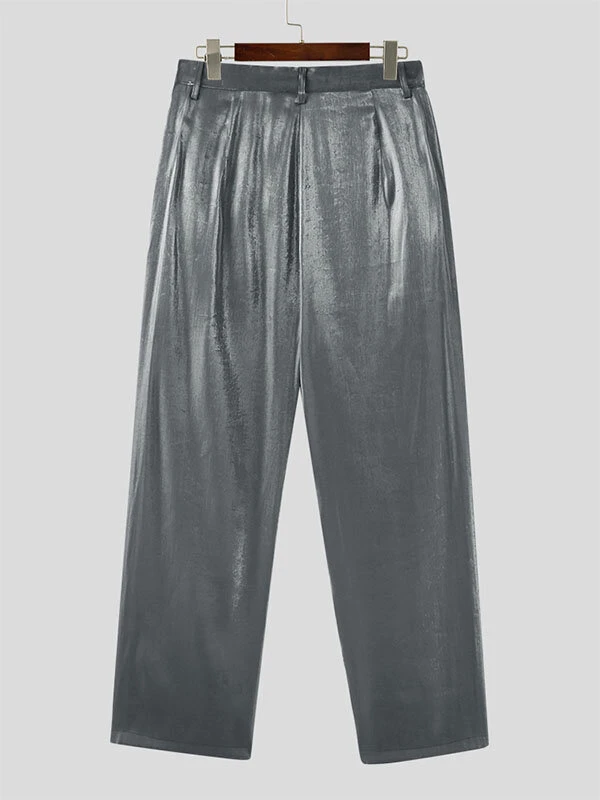 Mens High Shine Casual Straight Pants 7 Mens High Shine Casual Straight Pants - Image 5