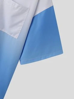 Mens Ombre Lapel Chest Pocket Drop Shoulder Shirt -Incerun Shop 201d427a 9606 4b64 a7c2 07c6d38b6542