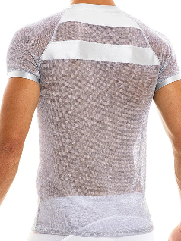 Men's Sexy Shiny Mesh See-through T-Shirts 5 Men's Sexy Shiny Mesh See-through T-Shirts - Image 3