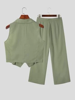 Mens Plain Large Lapel 2 Piece Set 16 Mens Plain Large Lapel 2 Piece Set -Incerun Shop 206729db 855d 446a a96d d8dabb5a86d9