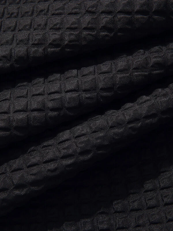 Mens Waffle Textured Long Sleeve Crop Blazer 13 Mens Waffle Textured Long Sleeve Crop Blazer - Image 11