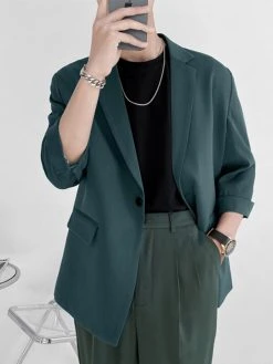 Mens Solid Color Three-quarter Sleeve Blazer 22 Mens Solid Color Three-quarter Sleeve Blazer -Incerun Shop 229eba83 c740 40f5 879d 27bcf43cba3f