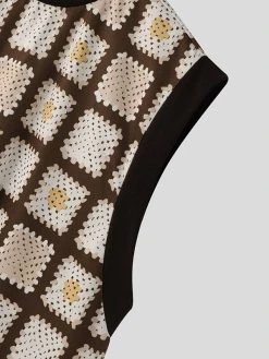 Mens Floral Grid Print Crew Neck Sleeveless Tank -Incerun Shop 235da5dd 925a 41a4 8086 43ce94522f65