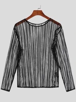 Mens See Through Mesh Long Sleeve T-Shirt 10 Mens See Through Mesh Long Sleeve T-Shirt -Incerun Shop 23e1d639 5d54 4e0d 8eeb 852e20229a57