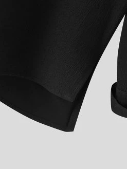 Mens Solid Texture Notched Neck Long Sleeve Shirt -Incerun Shop 23e4b45c 9d94 4df7 8073 27532650487d