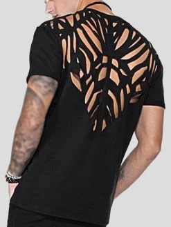 Mens Back Cutout Short Sleeve T-Shirt