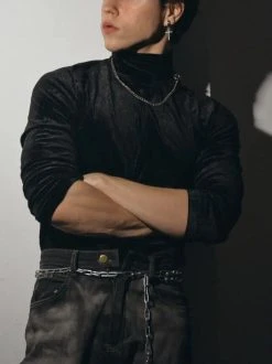 Men High Neck Velvet Long Sleeve T-Shirt 19 Men High Neck Velvet Long Sleeve T-Shirt -Incerun Shop 23f80bd1 2f22 4e5b 8bd1 0eb4780c2cab