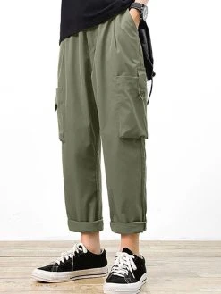 Mens Solid Pocket Drawstring Waist Casual Pants 14 Mens Solid Pocket Drawstring Waist Casual Pants -Incerun Shop 246c2702 970b 49bc 9ff3 e721cb206639