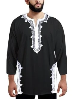 Mens Ethnic Style Stitching Print Cropped Half Sleeve Shirts -Incerun Shop 25528e9b c95a 436c 9b96 0ad62df26b6f