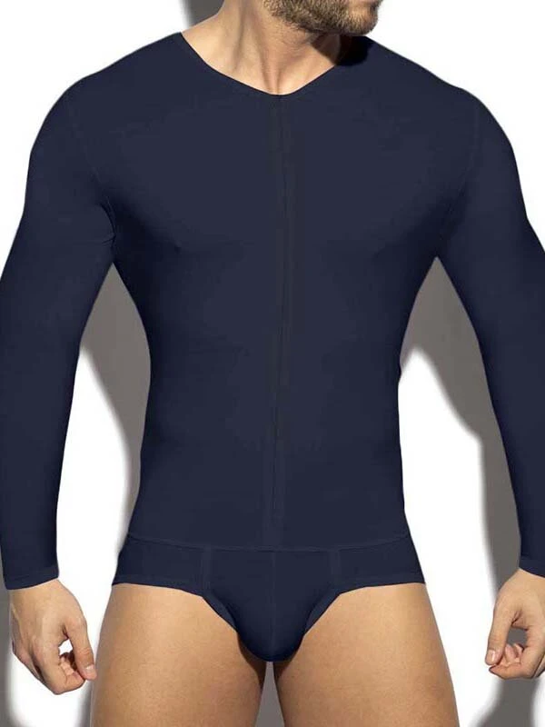 Mens Sexy Zipper Long-sleeved Triangle Jumpsuit 3 Mens Sexy Zipper Long-sleeved Triangle Jumpsuit