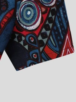 Mens Vintage Plant Print Half Button 100%Cotton Henley Shirt -Incerun Shop 2774a5bf 0a00 4511 9197 b07398ef2313