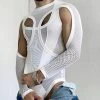 Mens Mesh Hollow Vests Long Sleeve Bodysuit Set -Incerun Shop 2848cfdc 6550 430e a7ab c9ad875410a5