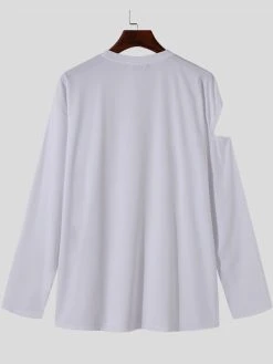 Men's Shoulder Cut Out Long Sleeve T-Shirt -Incerun Shop 28e87419 82e4 41b3 8ae2 408d62f46aeb