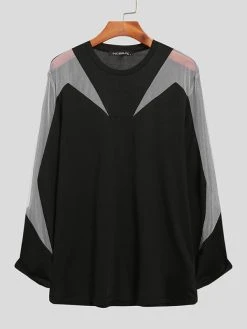 Men Sexy Patchwork Mesh Long Sleeve T-Shirt 12 Men Sexy Patchwork Mesh Long Sleeve T-Shirt -Incerun Shop 2a1918a0 4755 432d aa5e 4ac8dd657b65