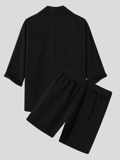Men's Loose Casual Mid-sleeve Shorts Set -Incerun Shop 2a4858fa a39d 4ef4 9991 900c26f59986