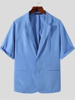 Mens Solid Half Sleeve Blazer Casual Two Pieces Outfits -Incerun Shop 2ac2ef1f 2af6 43c3 868e 4c3d2920b4fe
