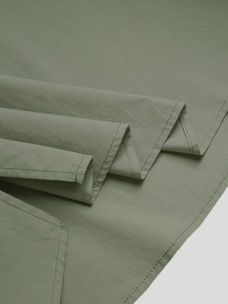 Mens Solid Short Sleeve Pocket Button Front Shirt 8 Mens Solid Short Sleeve Pocket Button Front Shirt - Image 6