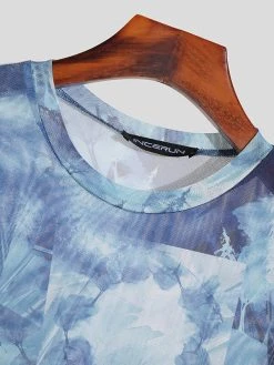 Mens Mesh Print Crew Neck Long Sleeve T-Shirt -Incerun Shop 2b3f9d5d 8a35 4b0e a773 8fcc5a757a9d