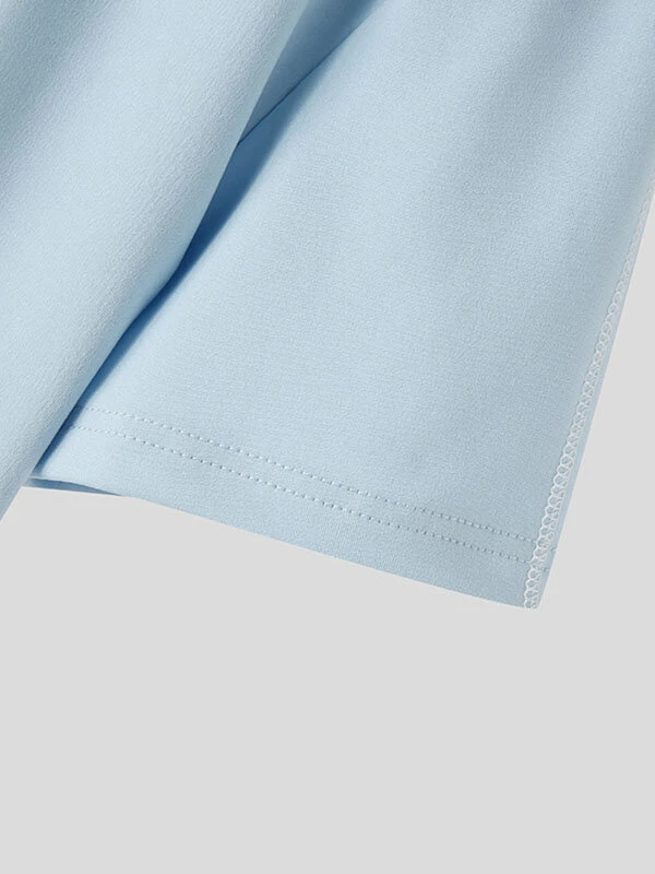 Mens Topstitching V-Neck Short Sleeve Crop Shirt 10 Mens Topstitching V-Neck Short Sleeve Crop Shirt - Image 8