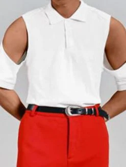 Mens Hollow Shoulder Lapel Short Sleeve T-Shirt -Incerun Shop 2c0d203d d98e 4c6e bc53 7c004958fa83