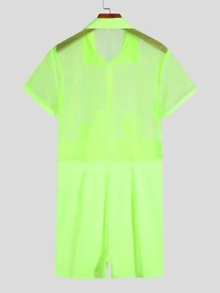 Men See Through Short Sleeve Jumpsuit 8 Men See Through Short Sleeve Jumpsuit -Incerun Shop 2c9c7505 f8fe 4984 bcd7 fe6f3beeb6fb