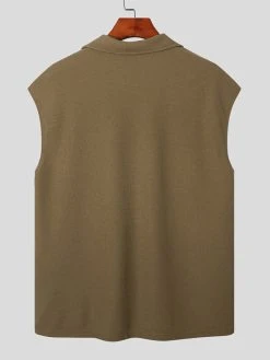Mens Knit Textured Lapel Snap Button Sleeveless Vest 16 Mens Knit Textured Lapel Snap Button Sleeveless Vest -Incerun Shop 2ca9a1f2 3b60 4961 911b 9a18fa115661