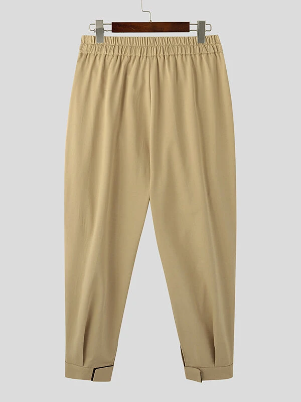 Mens Solid Pleated Sticky Cuff Drawstring Waist Pants 10 Mens Solid Pleated Sticky Cuff Drawstring Waist Pants - Image 8