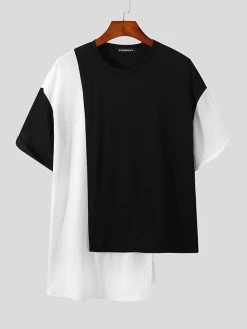 Mens Irregular Contrast Color Half-sleeve T-Shirts 12 Mens Irregular Contrast Color Half-sleeve T-Shirts -Incerun Shop 2d97082b 5129 401b 81ef 301c2d947f69