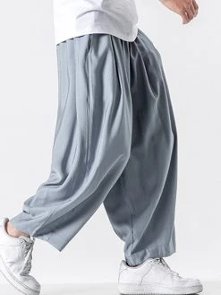 Men Retro Casual Wide Leg Cotton Linen Loose Yoga Pants -Incerun Shop 2e9d5594 21d4 46c4 9946 d2f15db25a5c