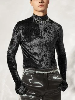 Mens Turtleneck Velvet Gloves Long Sleeve T-shirt -Incerun Shop 2f726ca2 0797 48c2 9361 86bb3be988aa