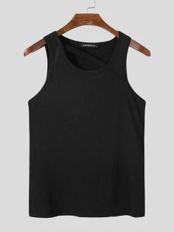 Mens Diagonal Strap Solid Color Casual Ribbed Tank 13 Mens Diagonal Strap Solid Color Casual Ribbed Tank -Incerun Shop 301411b1 95e3 4ec4 a583 3be022166e43