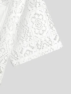 Mens Floral Lace Crochet Lapel Short Sleeve Shirt -Incerun Shop 30e24790 3b4e 4dd3 a848 33e9c0d64c92