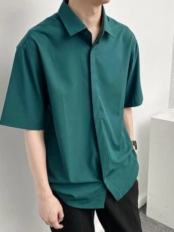 Men Casual Solid Color Half Sleeve Shirt 19 Men Casual Solid Color Half Sleeve Shirt -Incerun Shop 312917fe 9824 4532 a0b0 5ce5fa68d2d9
