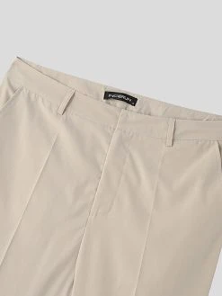 Mens Solid Color Casual Straight Pants With Pocket -Incerun Shop 316d513e 221f 4b12 adc6 93e50fa854fb