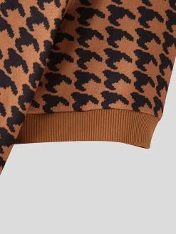 Mens Houndstooth Pattern Crew Neck Knit Short Sleeve T-Shirt -Incerun Shop 32154347 a292 4e10 be22 97b972fecdd5