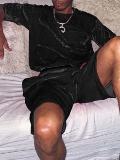 Men Velvet Pocket Jogger 2 Piece Set -Incerun Shop 32179651 cac7 4f3c a933 f1577320b9b9