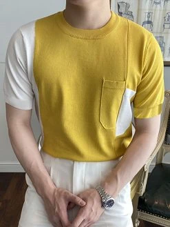 Mens Japan Patchwork Contrast Short Sleeve T-shirt 12 Mens Japan Patchwork Contrast Short Sleeve T-shirt -Incerun Shop 3272c952 b98e 494d a506 983656b86533