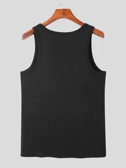 Mens Solid Crew Neck Ribbed Casual Sleeveless Tank -Incerun Shop 32a73323 2b25 44dc 8ec0 c2a0aa7f632a