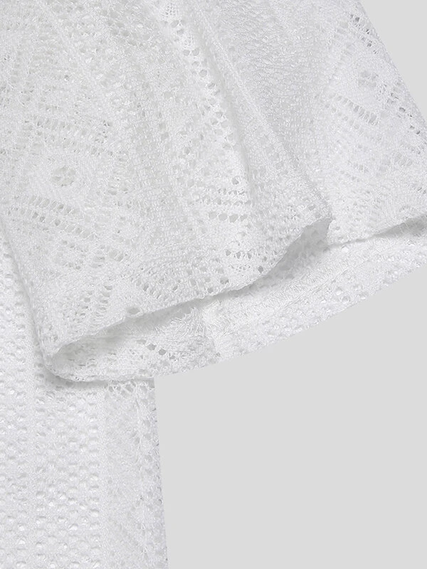 Men's Sexy Hollow Lace Loose Shirts 14 Men's Sexy Hollow Lace Loose Shirts - Image 12