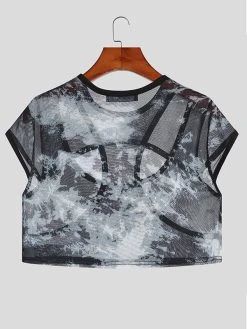 Mens Cut Out Criss-Cross See Through Crop Top -Incerun Shop 342c72ba 4272 4879 a12d ecdd17c6be85