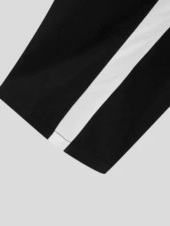 Mens Contrast Patchwork Casual Straight Pants With Pocket -Incerun Shop 3496207c 5137 4929 b6dc 32843bc4a6c1